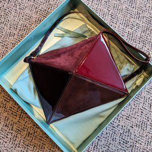 Mlouye Burgundy Patent Leather Flex Bag